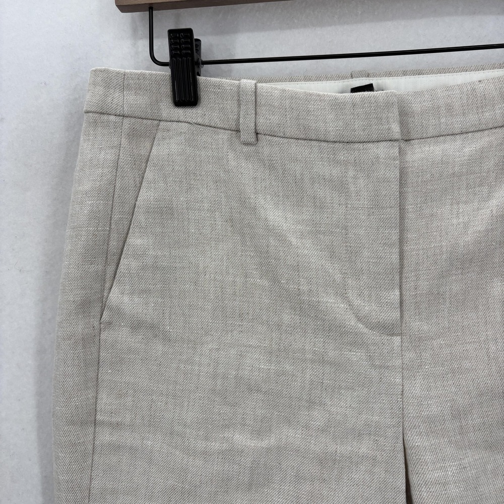 J Crew Kaya Linen Blend Dress Pants Womens 4 Beige Straight Lined Work Career - Picture 3 of 15